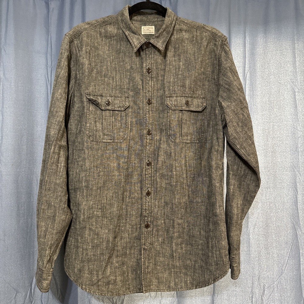 J Crew Authentic Workwear Button Down Long Sleeve Double Pocket Men's Large
